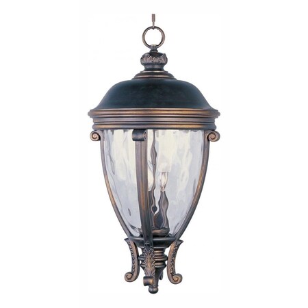 Maxim Three Light Golden Bronze Water Glass Glass Hanging Lantern 41429WGGO